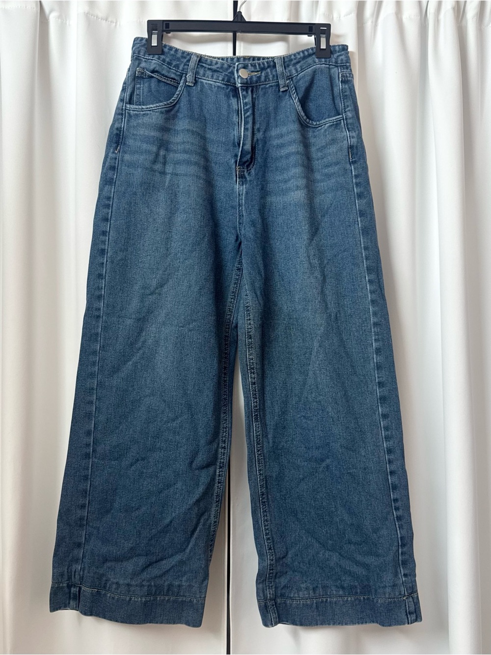Dazy High Waisted Medium Blue Wide Leg Jeans